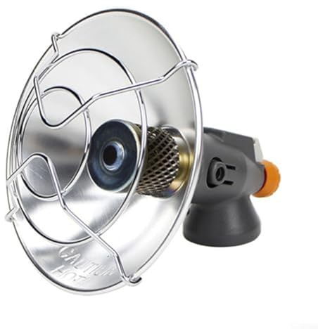 Alanmoship Portable Outdoor for MINI Gas Heating Stove For Winter Camping, Hiking, Fishing And Skiing With Stainless Steel And Copper Safety Cover, No Gas Tank Required
