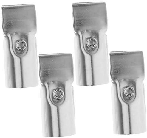 FONDOTIN 4pcs Stainless Steel Tube Connector Clips Panel Clamps for Chain Link Fence Repair Pipe Clamp with Screw Fixation for Greenhouse Shelves and Frames