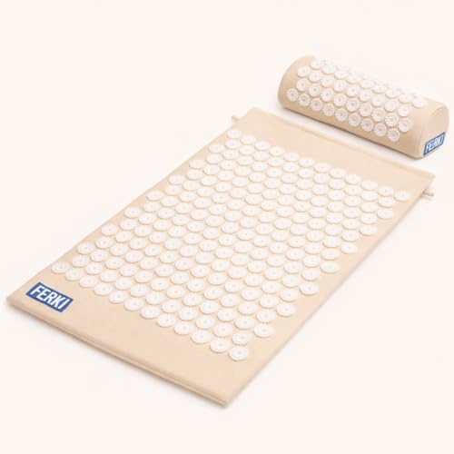 Acupressure Mat and Pillow Set for Back and Neck Pain Relief Acupuncture Massage Mat for Sciatica Relief, Muscle Relaxation & Stress Reduction Home Yoga Recovery Pad with Carry Bag.