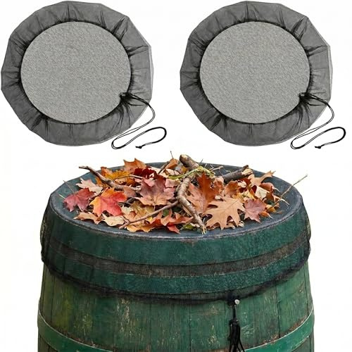 KERYBW 2 unidades de red para barriles de lluvia, cubierta de malla fina con cordón, red ajustable de 95 cm, resistente a la intemperie, protección contra mosquitos