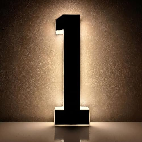 Número de Casa Solar, 12/17/23cm Solar iluminado número de casa iluminación exterior LED dirección señal luminosa decoración del hogar para hogar,jardín(1,12cm)