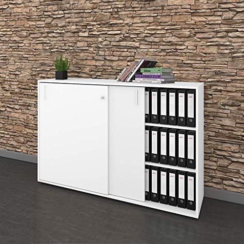 Schiebetürenschrank Sideboard NOVA 3OH 1.640 x 1.085 mm in Weiß