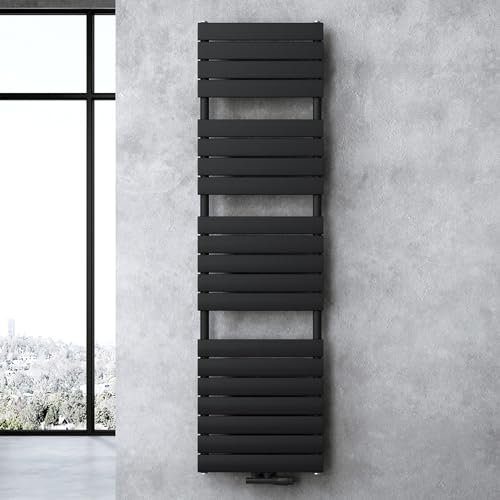 Sogood Radiateur de Salle de Bain Sèche-Serviette 180x60cm Radiateur à Eau Chaude Vertical Gris-Noir Sèche-serviettes de Salle de Bains