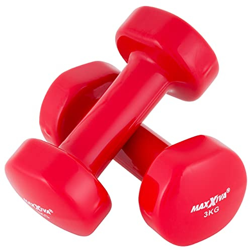 MAXXIVA® Hantelset Kurzhanteln Vinyl Stahlkern Fausthanteln Gymnastikhanteln Sport Krafttraining Fitness Gewicht Farbe wählbar