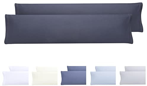 Todocama – Juego de 2 Fundas de Almohada, Microfibra Extra Suave, hipoalergénicas. Juego de 2-135x40 cm Gris Oscuro