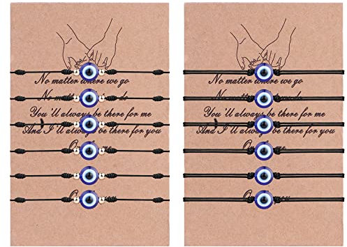 Adramata 12Pcs Evil Eye Bracelets for Women Men Charm Bracelet Adjustable Braided Bracelet Set Black Red String Knot Bracelets Evil Eye Turkey Bracelet Protection Friendship Bracelets for Women Girls