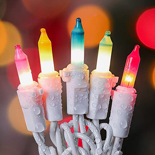 mimigogo Easter Mini String Lights,13feet 50Count Christmas Light Set White Wire Plug in End-to-End Connectable for Indoor Outdoor Spring Party Yard Garden Patio Home Pastel Decor, Multicolored
