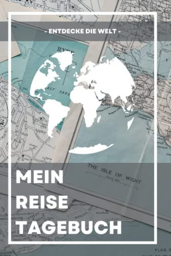 MEIN REISETAGEBUCH - Entdecke die Welt: Reisetagebuch zum Ausfüllen | Reisejournal zum Selberschreiben | Mit Platz zum Einkleben deiner Polaroidfotos / Bilder | Hardcover ca. Din A5 | Cover 1 Map blau