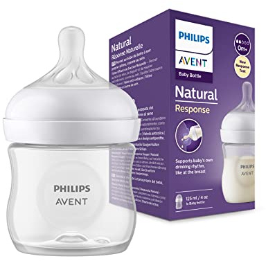 Philips Avent Flasche Natural mit Responsivschnuller 125ml, 1 Stück (Modell SCY900/01)