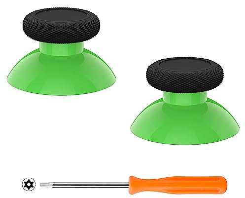 eXtremeRate Replacement Thumbsticks for Xbox Core Wireless Controller, Joysticks Repair Kit for Xbox Series X/S Controller, Custom Analog Stick Buttons for Xbox One S/X/Elite - Green & Black