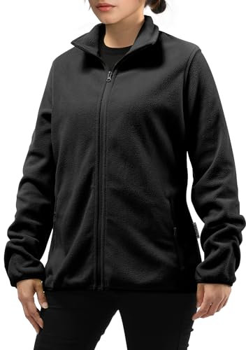 JEMIDI Frauen Fleece Jacke - Damen Fleecejacke Full-Zip - 100% Polyester - Sweatjacke Strickjacke für Frauen - Übergangsjacke - Verschiedene Größen und Farben