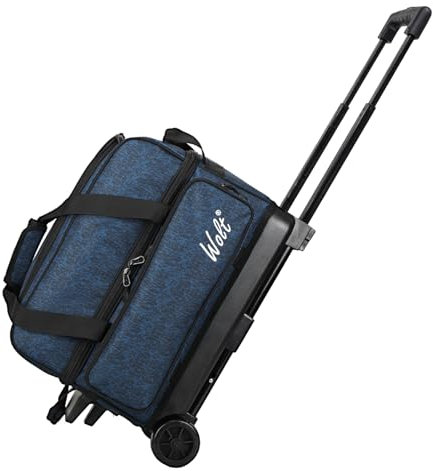 WOLT Bowlingtasche mit 2 Rollen und separatem Schuhfach, große Kapazität mit Zubehörtasche, einziehbarer Griff ausziehbar bis 101,6 cm