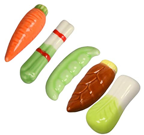VINTORKY 5pcs Chopsticks Holder Ceramic Spoon Rack Chopstick Rest Holders Rack Vegetable for Dining Table Decor