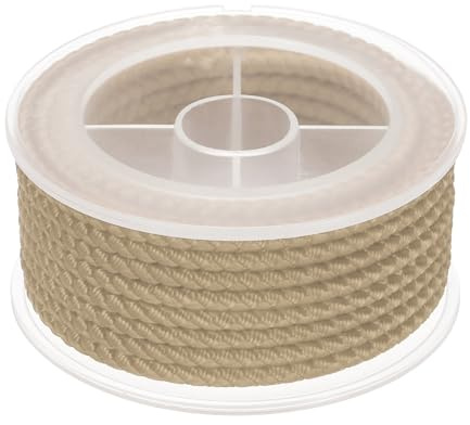 sourcing map Nylon Thread Twine Beading Cord, 13ft 3mm Nylon Braided Bracelets String Cord Rope for Jewelry Making DIY Crafts Necklaces, Khaki