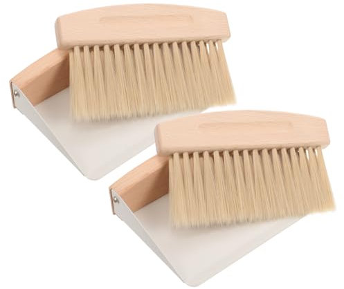 MAGICLULU 2sätze Mini-Besen-kehrschaufel Reinigen des Schreibtischs Kleine Kehrschaufel Und Reinigungsbürste Tragbarer Mini-Besen Für Arbeitsplatte