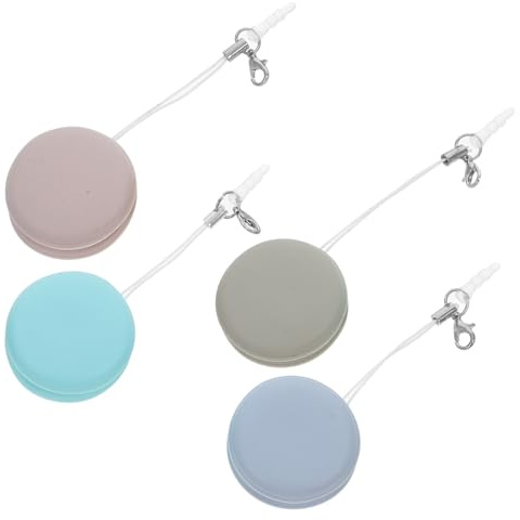 Limpiador de Pantalla Portátil Macaron para Teléfono Móvil 4 Unidades | Llavero, Toallitas para Lentes de Gafas y Cámara, Diseño Multifuncional, Pp Silicona Franela
