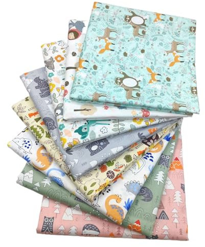 8 Stück Baumwollstoff Patchwork Stoffe, 50cm x 40cm DIY Baumwoll Cartoons Gedruckt Craft Stoffe, Patchwork für das Nähen DIY Handwerk