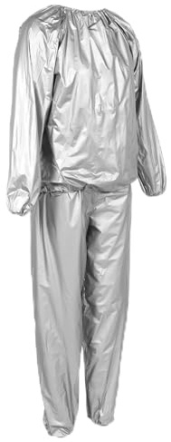Asyduey Heavy Duty Fitness Weight Loss Sweat Sauna Suit Exercice Gym Anti-Rip Argent L