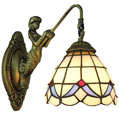 WACEH Wall Lamp Lampada a Parete Specchio Leggero Fiore Barocco Decorazione per casa Comodino Stile Country in Metallo Vetro Camera da Letto nava Bracket Light