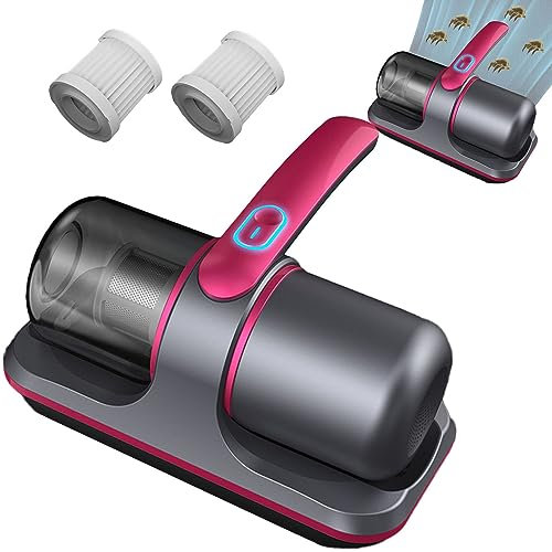 Aspiradora de cama con luz UV, instrumento de eliminación de ácaros fuerte de alta frecuencia para el hogar, aspiradora de colchón de mano, para colchones del hogar, alfombras, sábanas, sofá