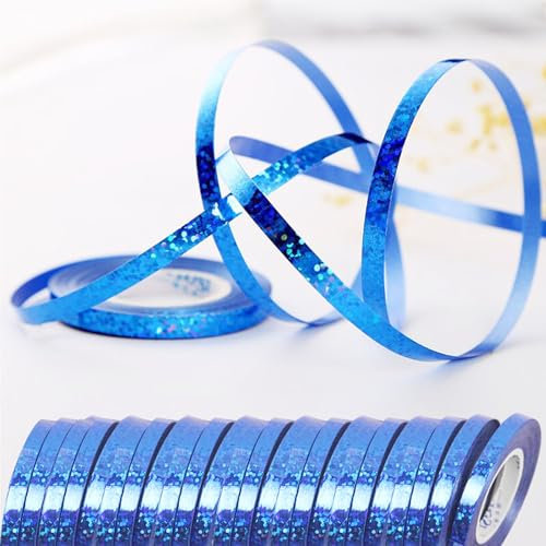 wenweo Serpentinas de 240 metros de cumpleaños, 24 rollos de serpentinas azules con colores brillantes se pueden utilizar para decoración de cumpleaños, cinta de globos, decoración de Año Nuevo