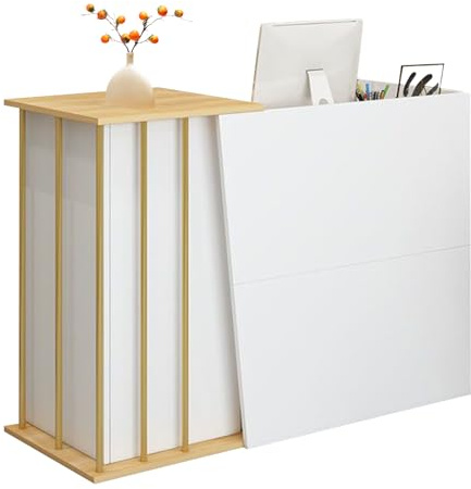 GAOXIAO Receptionsdisk med Skrivbord, Reception Bardisk Receptionsbord, Receptionsdisk Salong Skönhetssalong, Receptionsdisk Mottagning Frisör, Professionell Receptionsstationer A 120 cm