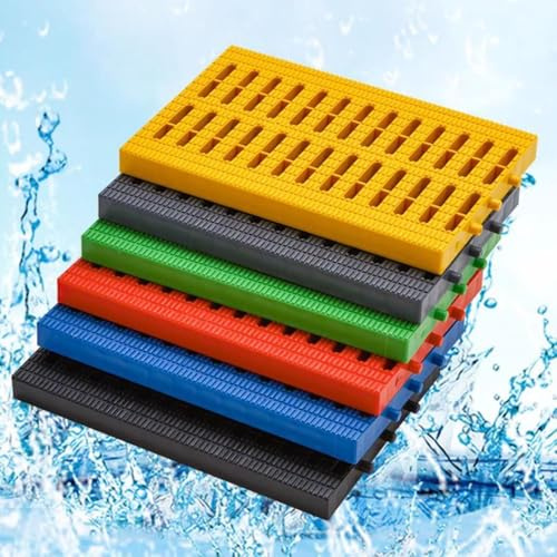 KGPGNYMYHA Plastic Drain Cover Red Blue Green Drainage Grate Non Slip Trench Drain Covers Small Drain Strainers Grate For Yard Indoors Garage(Blue)