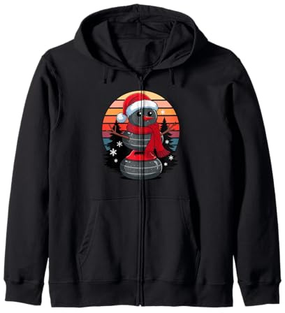 Navidad Muñeco De Nieve Curling Piedra X-Mas Curler Sudadera con Capucha