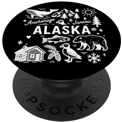 Alaska USA Staatssymbole Vintage Souvenir Süßes PopSockets Klebender PopGrip
