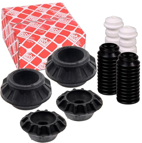 2x Febi Domlager + Protection Kit hinten | 14958 + 910087 passend für Golf 2 3 Golf 4 Cabrio