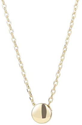 Collana da donna semplice con pendente a fagiolo piccolo rosa 18 carati catena clavicola s