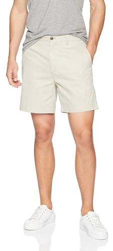 Amazon Essentials Men's Classic-Fit 7 Chino Shorts, Stone, 33