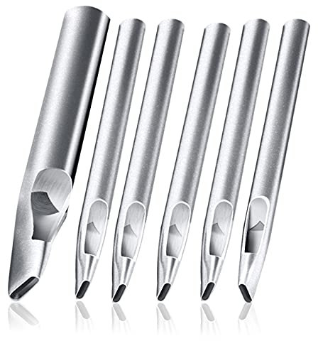 6 Pcs Oval Leather Punch Tools, Hole Punch, Flat Craft Punch, Hollow Hole Punch for Leather Cutting Belt Bags Gasket DIY Making