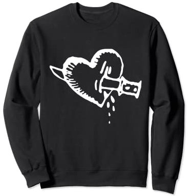 Dolchmesser durch Herz zeichnen Sweatshirt