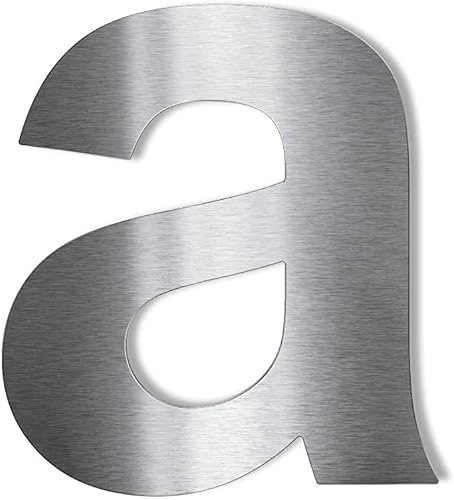 Metzler - Numero civico in acciaio inox V2A rettificato grossolano, formato Arial, altezza 15 cm, lettera a