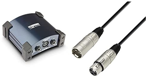 Ld systems Ldi02 caja de inyeccion activa + K3 MMF 0100 Cable de micrófono (conector XLR hembra a conector XLR macho, 1 m)
