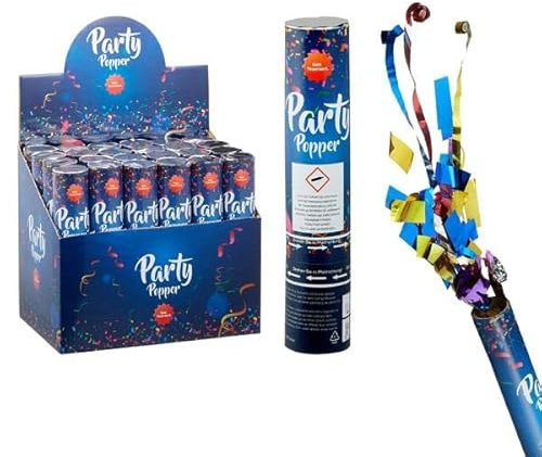 Posten Anker Konfettikanonen Set 10 Stück, Party Popper, bis zu 8 Meter Höhe, bunte Luftschlangen, Konfetti Shooter für Silvester, Geburtstag und Partys