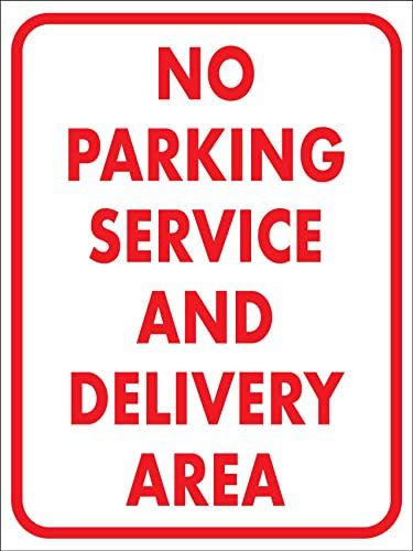 Señal De Advertencia, Sin Servicio De Estacionamiento Y Área De Entrega Señal De Prohibido Impermeable Carteles Metal Retro Cartel De Metal Para Interiores Exteriores,20X30Cm