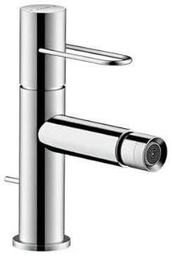 hansgrohe AXOR Uno Einhebel-Bidetmischer, Bügelgriff, Zugstangen-Ablaufgarnitur, Farbe: Stainless Steel Optic