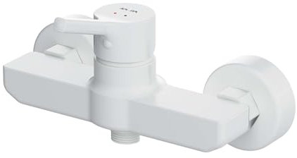 AM.PM X-Joy S Duscharmatur Weiß Matt Einhebelmischer, Mischbatterie Dusche, Badarmatur Einhand-Brausebatterie, Armatur Dusche für Badezimmer, FXB20033