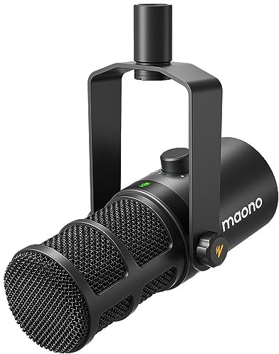 MAONO Micrófono dinámico XLR/USB PD400X