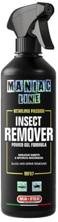 Mafra, Maniac Car Detailing Line, Insect Remover, Formula in Gel, scioglie e rimuove Insetti, moscerini e Sporco Vecchio accumulato in Modo Facile e Sicuro da carrozzeria e vetri Auto, 500ml