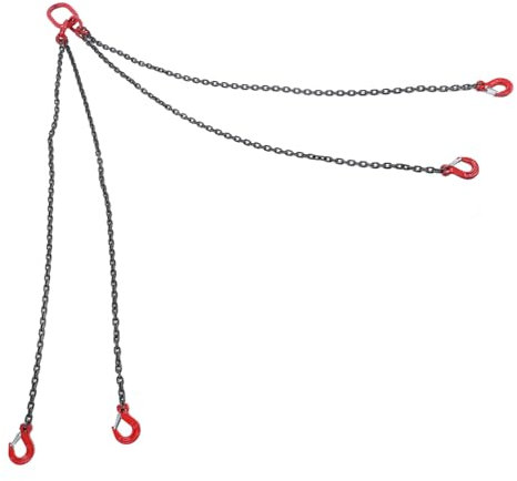 Manganstahl Anschlagkette 4 Strang Krankette zum Heben, Kettengehänge Anschlagkette 1.5M 4 Strang Hohe Festigkeit Kette (3T)