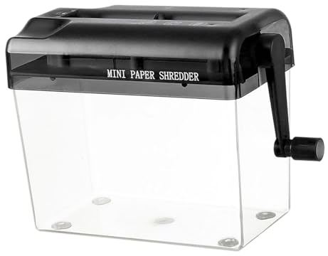 Perfeclan Aktenvernichter, Manueller Papierschredder Mini-Handkurbel-Aktenvernichter, Schredder Aktenvernichter, Zuhause, Office,A4-Papier, Tragbare Quittungen, Schwarz
