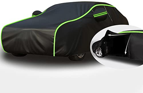 Auto Abdeckplane Wasserdicht für Mitsubishi Space Star (2012) 2013-2015 MPV Hitzeschutz Stoff für Auto Allwetter Wasserdicht Atmungsaktiv Staubdicht Schutz Voll Autoabdeckung - Negro