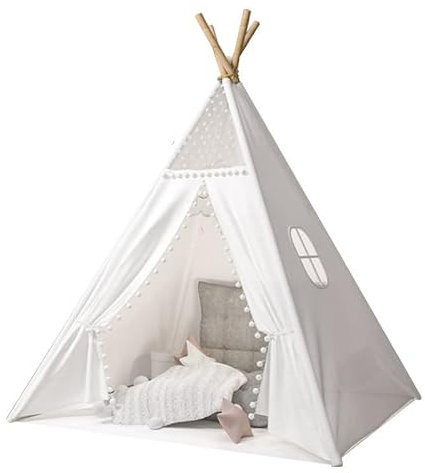 Sleeleece Tipi Zelt für Kinder Kindertipi Spielzelt Faltbares Spielhaus für drinnen oder draußen Für viel Spaß im Kinderzimmer für Jungen & Mädchen A