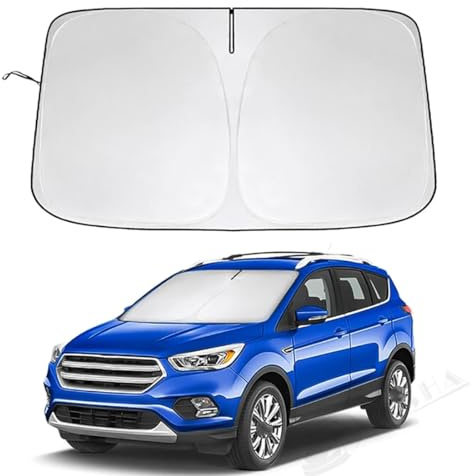 Lmmdhi Auto-Windschutzscheiben-Sonnenschutz für Ford Kuga 1 2 3 2008-2022,Faltbare Sonnenblende für Die Frontscheibe,Farbe Silber + Schwarz