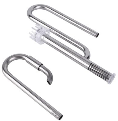 Akozon Skimmer de Superficie de Tubería de Acero Inoxidable para Pecera, Juego de Tuberías de Entrada y Salida de Acuario, Skimmer de Superficie de 12 Tuberías, Tanque de Peces de Acero