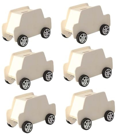 Gogogmee 6St Graffiti-Auto holziges Spielzeug Kinderautos Autos für Kinder bescherung Weihnachten geldgeschenke Weihnachten geldbörse vielseitiges Münzetui münzkoffer selber Machen hölzern