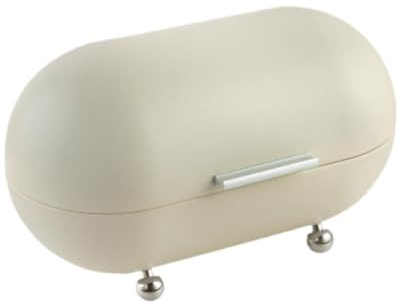 FytStycale Cassetta Pane in Metallo, Contenitore Pane con Coperchio, Scatola per Conservazione degli Alimenti, Portapane da Tavola per Biscotti di Pane e Dolci, Mantenere Fresco, Design Retrò, Bianco